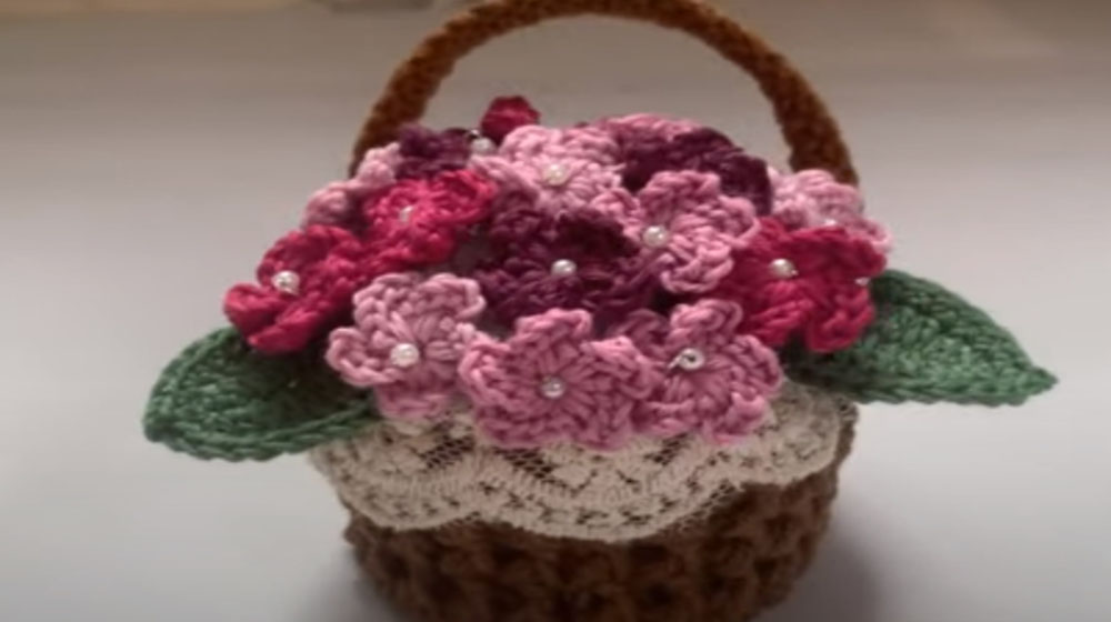 Hướng Dẫn Móc Giỏ Hoa Len Handmade Đơn Giản Dễ Làm