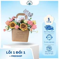 Lẵng Hoa Len Chúc Mừng