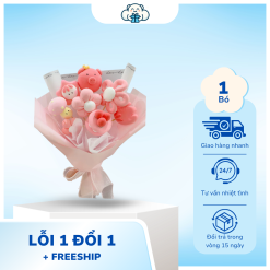 Bó Hoa Đất Sét Heo Hồng